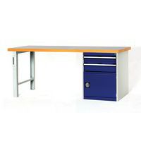 Cubio Combi arbejdsbord med 2 skuffer + 1 skab - Bredde 200 cm - polyrey - Bott