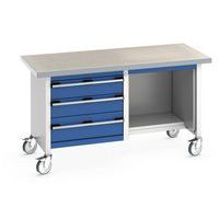 Cubio mobil arbejdsbænk – linoleumsplade med skuffe og hylde – Bott