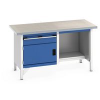Cubio linoleumsarbejdsbord – 1 dør – 1 skuffe – L1500 mm – Bott