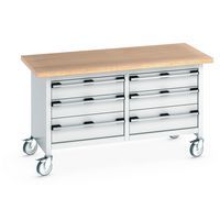 Mobilt monoblok arbejdsbord med skuffer – Bott