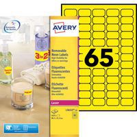 Fluorescerende aftagelig etiket, laserprinter - Avery