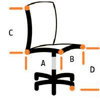 A= 45 cmB= 46 cmC= 41 cmD= 43-56 cm A= 45 cmB= 46 cmC= 41 cmD= 43-56 cm