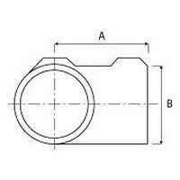 Taille du tube	A 	B Ø 27 mm 	44 	36Ø 42 mm 	60 	54Ø 48 mm 	68 	64