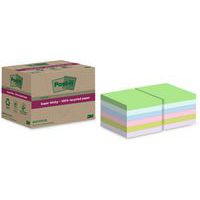 Super Sticky Notes genanvendt 76x76 mm 12 blandede puder