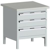 Cubio linoleum arbejdsbord – 3 skuffer – L750 mm – Bott