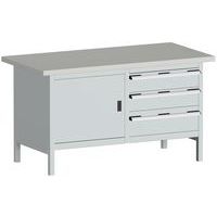 Cubio linoleumsarbejdsbord – 1 dør – 3 skuffer – L1500 mm – Bott