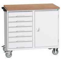 Mobilt arbejdsbord Verso med skuffer og låger 1050x600x980mm – Bott