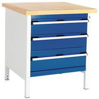 Cubio arbejdsbord i bøgetræ – 3 skuffer – L750 mm – Bott