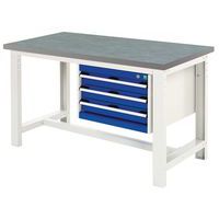 Cubio arbejdsbord med 3 skuffer – Bredde 150 cm – linoleum