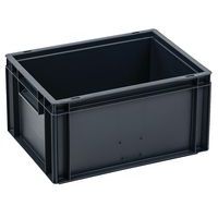 Plastkasse 10 til 39 L , Volumen: 19 L, Kan stables: ja, Totalhøjde: 214 mm, Totalbredde: 300 mm