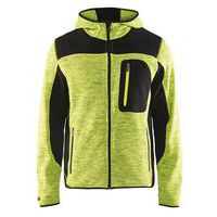 Strikket jakke med softshell High Vis Gul/Sort