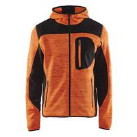 Strikket jakke med softshell High Vis Orange/Sort
