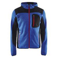 Strikket jakke med softshell Koboltblå/Sort