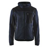 Strikket jakke med softshell Mørk Marineblå/Sort
