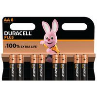 Plus 100 % alkalisk AA-batteri - 4, 8 eller 12 enheder - Duracell