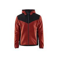 Strikket Jakke med Softshell Brændt Rød/Sort