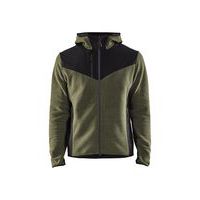 Strikket Jakke med Softshell Efterårsgrøn/Sort