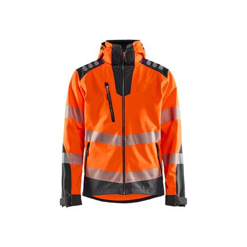 High Vis Softshell Jakke High Vis Orange/Mellemgrå