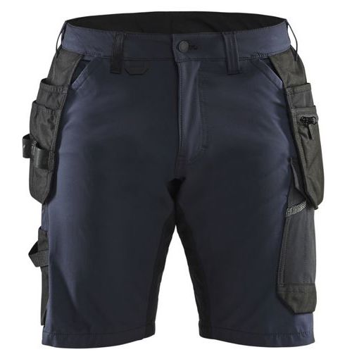 Håndværker Shorts 4-vejs stretch Mørk Marineblå/Sort