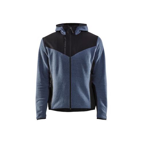 Strikket Jakke med Softshell Støvet Blå/Mørk Marineblå