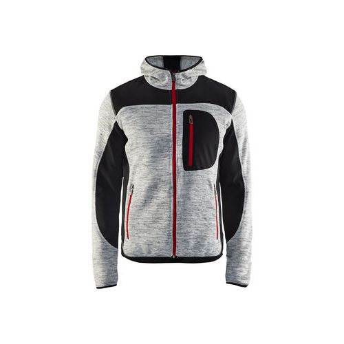Strikket jakke med softshell Rød/Sort