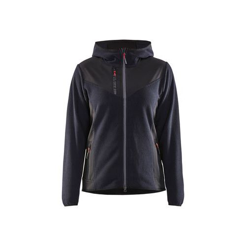 Dame Strikket Jakke med softshell Mørk Marineblå/Sort - Blåkläder