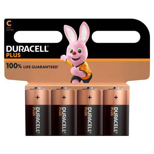 Plus 100% alkalisk C-batteri - 2 eller 4 enheder - Duracell