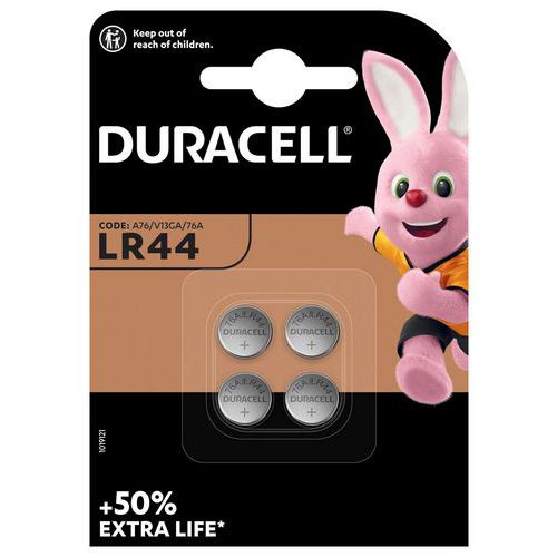 LR44 alkaliske møntcellebatterier - Pakke med 4 - Duracell