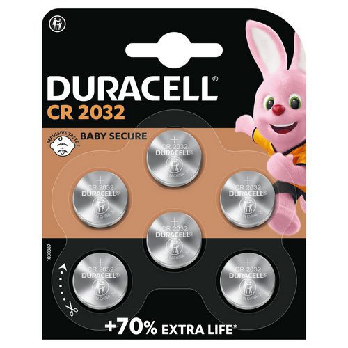 2032 lithiummøntcellebatterier - Pakke med 6 - Duracell