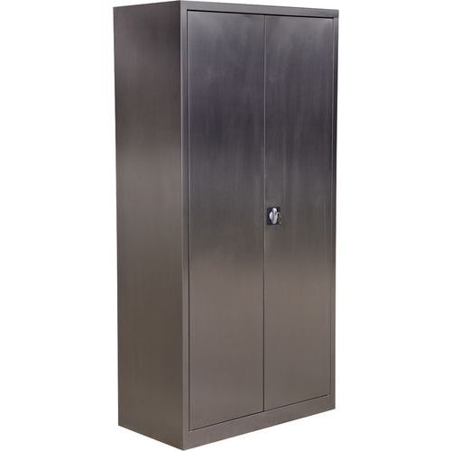 Opbevaringsskab i rustfrit stål, mål 2x1x0,5 meter