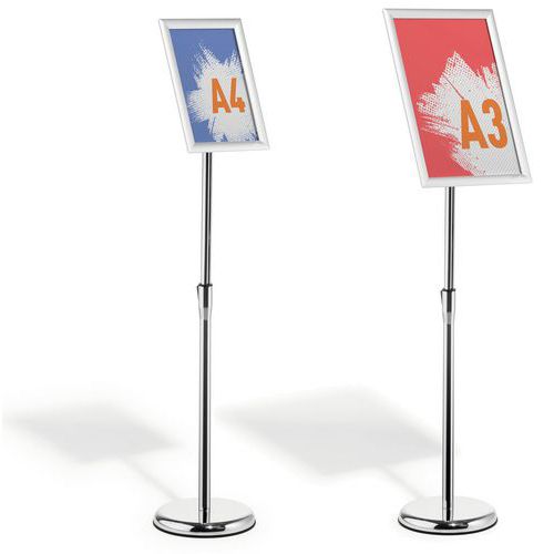 Gulvskilt med snapramme i aluminium A3-A4 - Durable