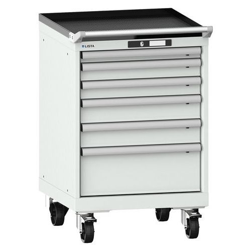 Mobil værktøjsskuffe 27x27E, 564 x 572 x 890 mm, 6 skuffer - Lista