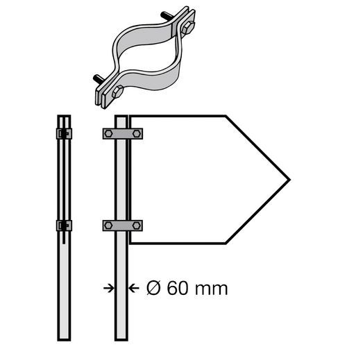 Pileskiltklemme dobbelt - Systemtext