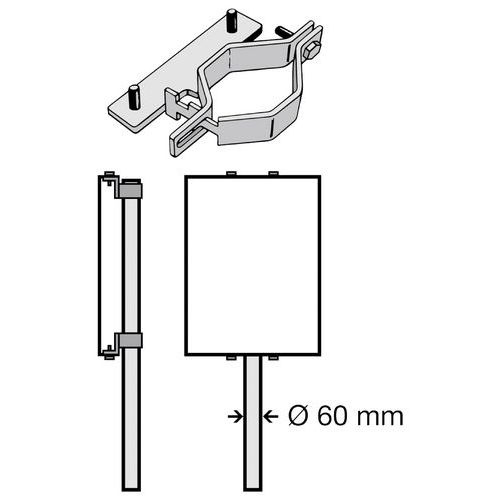 Stolpebeslag til kantbøjede skilte - Systemtext