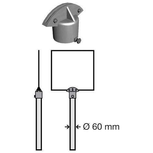 Topbeslag dobbeltsidet til 60 mm rør - Systemtext