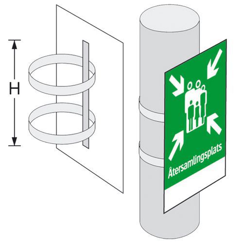 Stolpebeslag til plane skilte - Systemtext