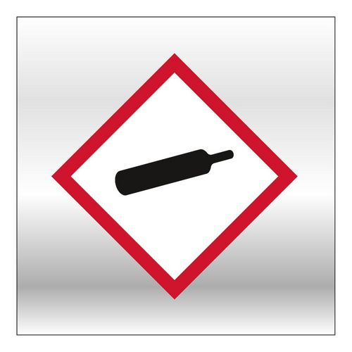 Rørmærkning GHS04-piktogram Gas under tryk - Systemtext
