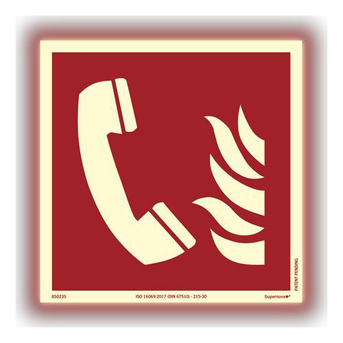 Skilt Supernova+ Brandalarmtelefon - Systemtext