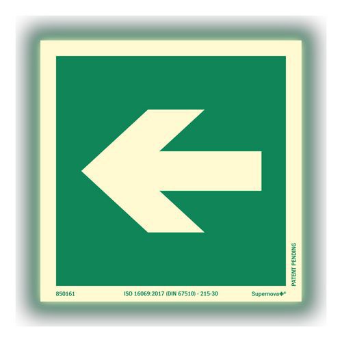 Skilt Supernova+ Henvisningspil lige - Systemtext