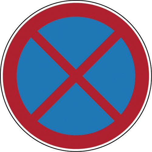 Forbudsskilt - ingen standsning eller parkering - stift