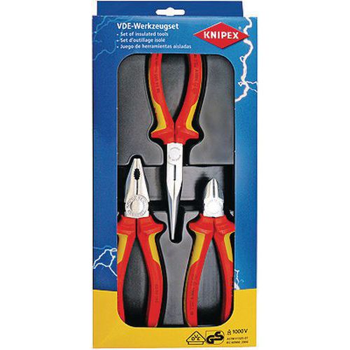 Tangsæt 3 stk. isoleret 1000 V VDE - Knipex Tangsæt 3 stk. isoleret 1000 V VDE - Knipex