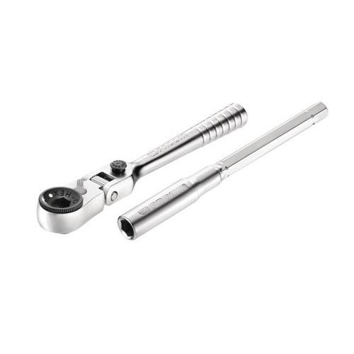 Skraldenøgle kompakt fleksibelt hoved 180° 1/4'' Skraldenøgle kompakt fleksibelt hoved 180° 1/4''
