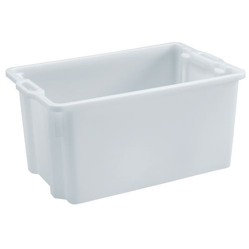 Plastkasse stabelbar hvid - Mobil Plastic Plastkasse stabelbar hvid - Mobil Plastic