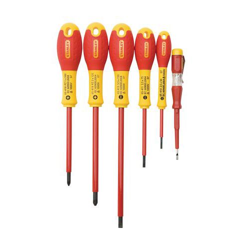 Skruetrækkersæt 6 styks VDE-isoleret 1000 V Stanley® Skruetrækkersæt 6 styks VDE-isoleret 1000 V Stanley®