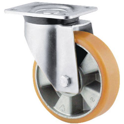 Drejehjul med boltplade - Lasteevne 200 til 800 kg - Med aluminiumskrop