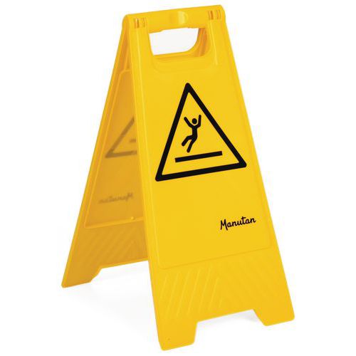 Skilteholder med advarselsskilt om vådt gulv  - Manutan Expert
