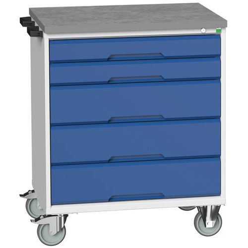 Værkstedsvogn Verso linoleumsplade med skuffer 800x550x980mm - Bott