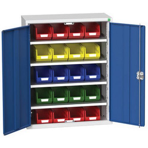 Skab Verso 800x350x1000mm med 20 beholdere – Bott