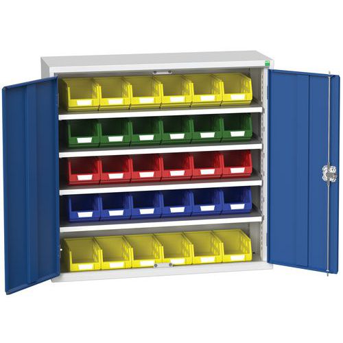 Skab Verso 1050x350x1000mm med 30 beholdere – Bott