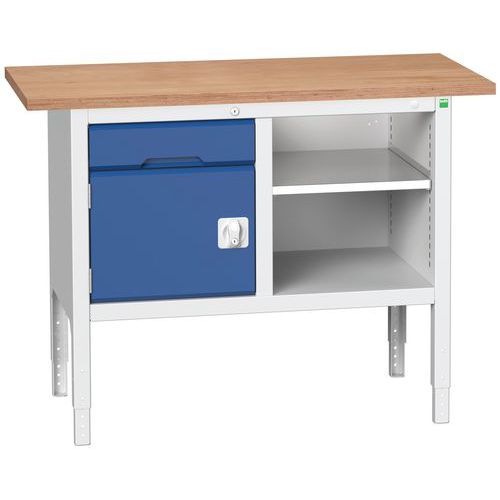 Arbejdsbord monoblok Verso 1250x600x830-930mm - Bott